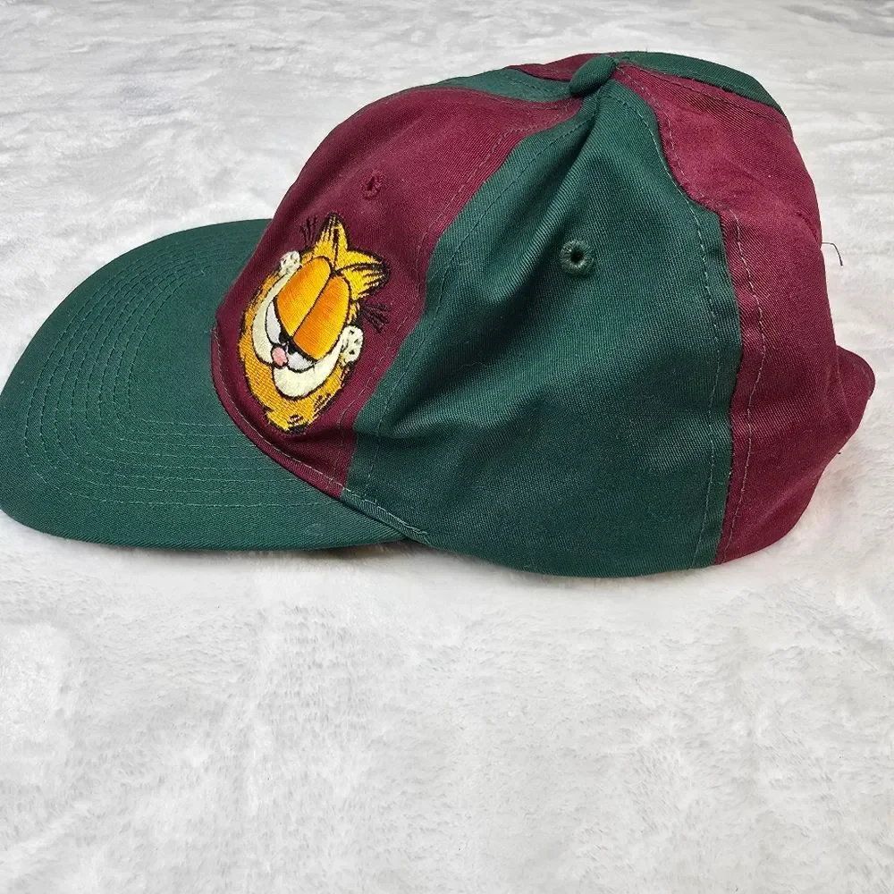 Vintage 90s Garfield Snapback Hat Paws Fresh Caps Colorblock Embroidered VTG